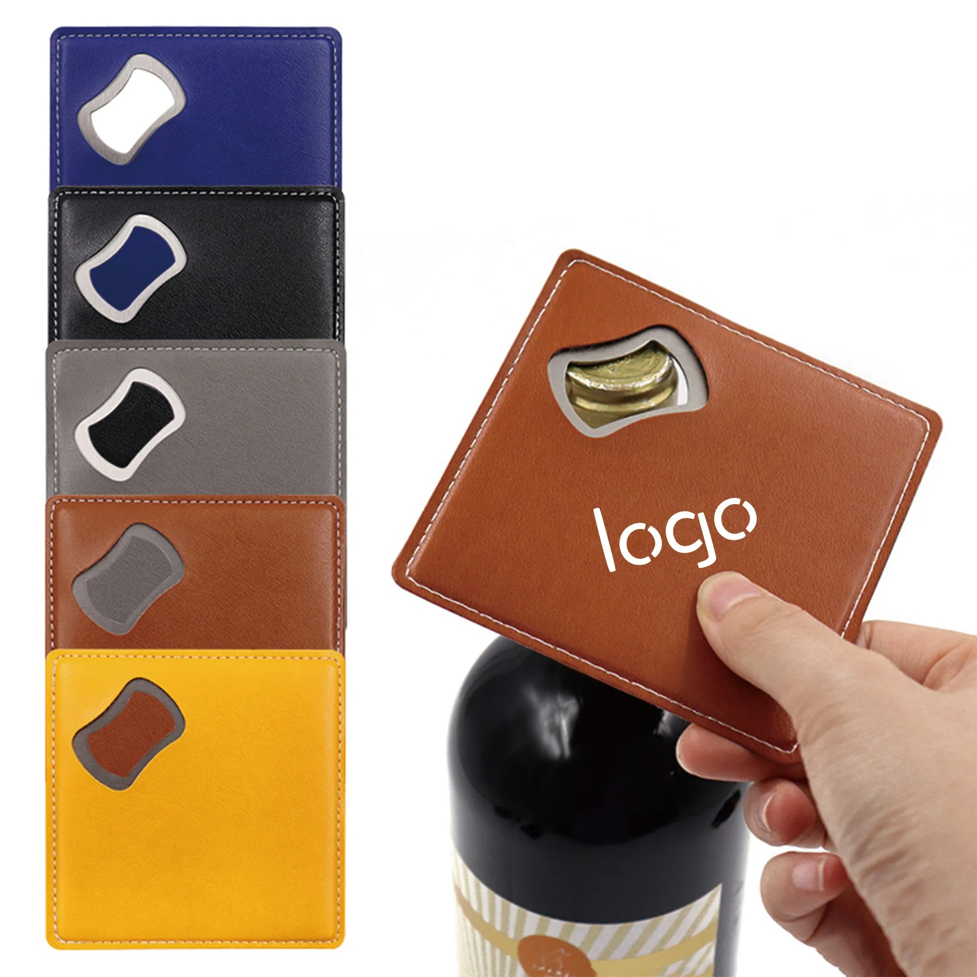 Premium Leather Coaster With Hidden Bottle Opener 4