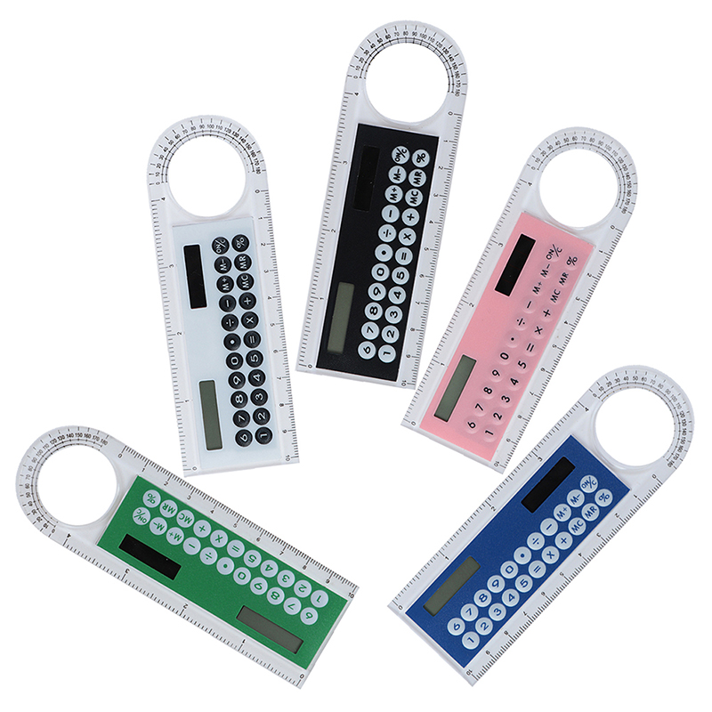 Ultra-thin Ruler With Solar Calculator Magnifier 4