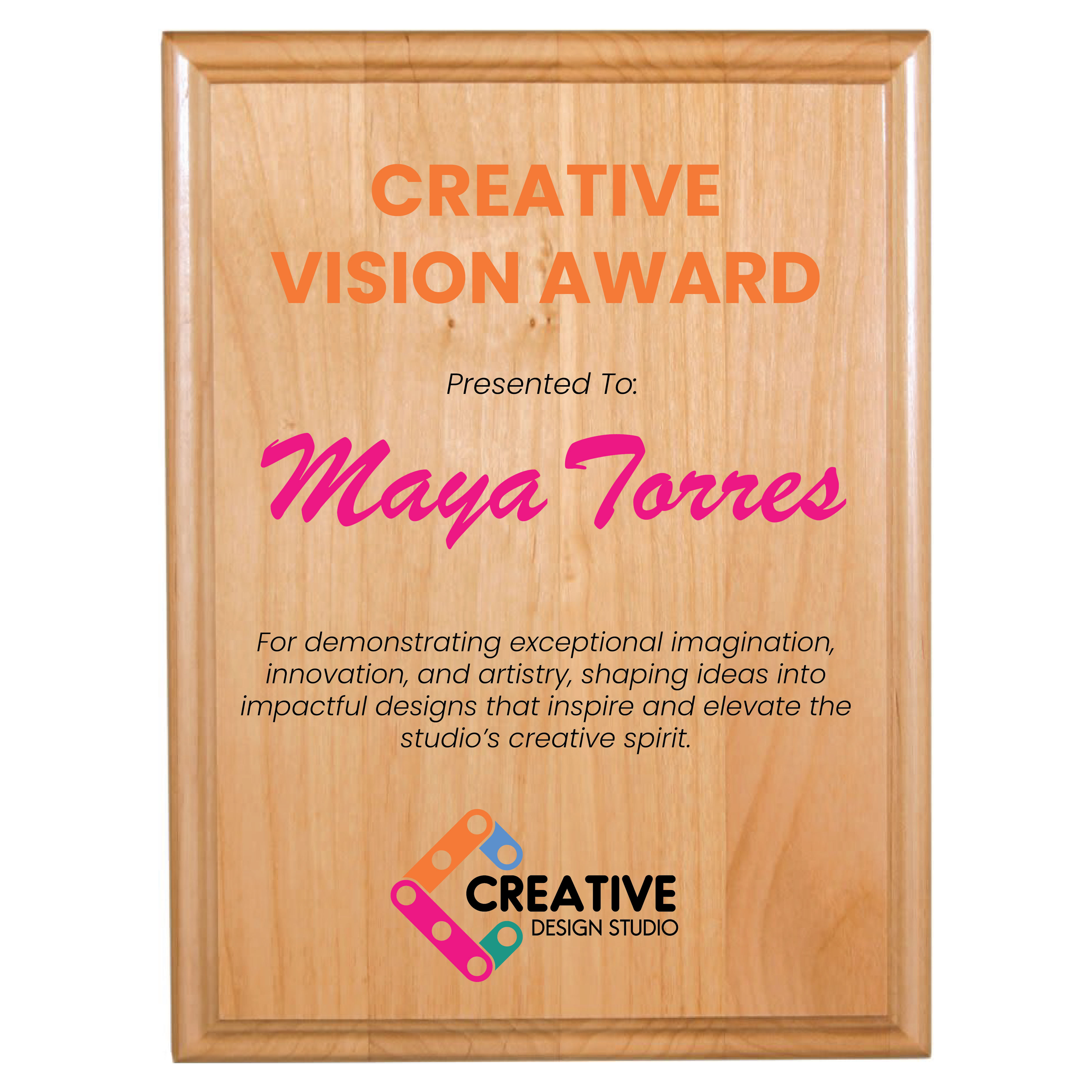 6" x 8" All American Red Alder Plaque