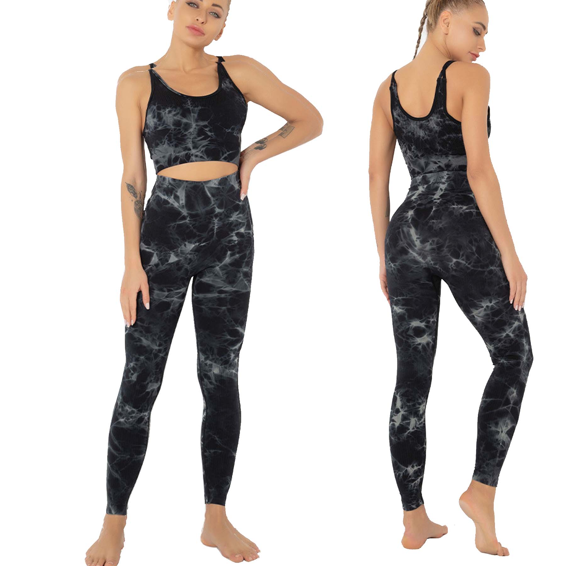 Styling Tie Dye Yoga Sport Clothing Sets 2PCS 1