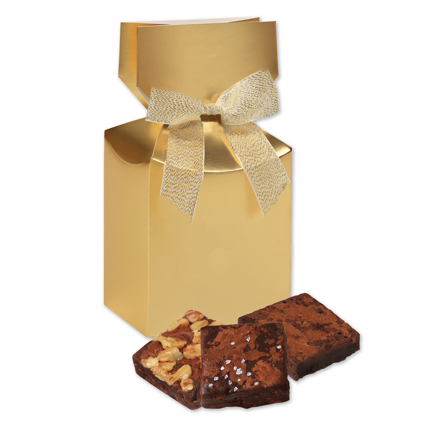 Gourmet Brownies in Gold Premium Delights Gift Box 3