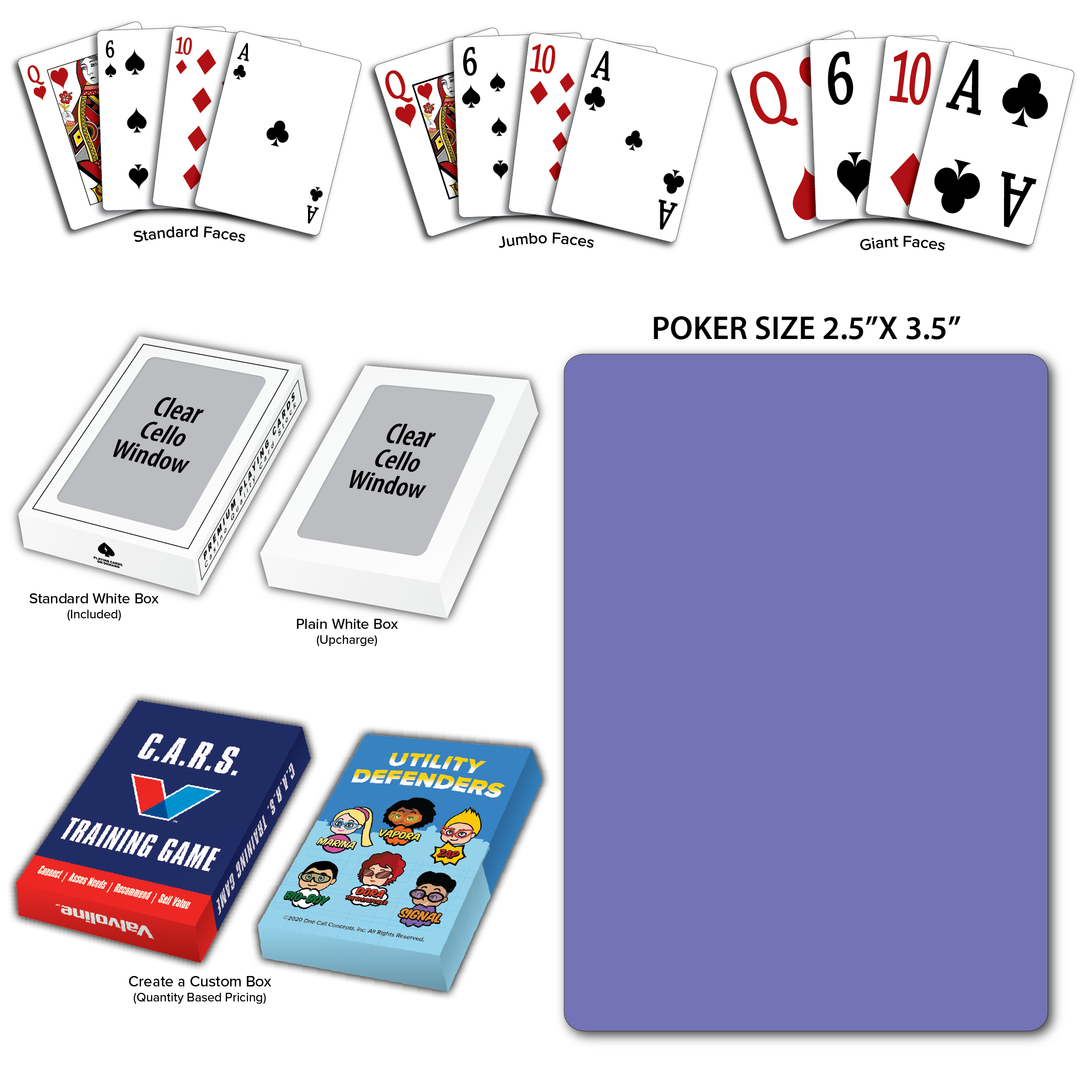 Solid Back Lavender Poker Size Playing Cards 3