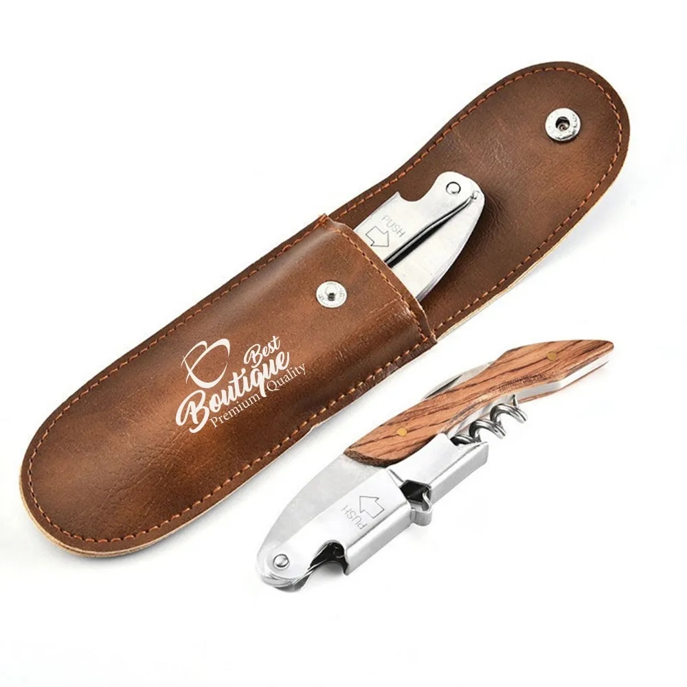 Multi-Function Red Wine Bottle Opener Stainless Steel Wood 1