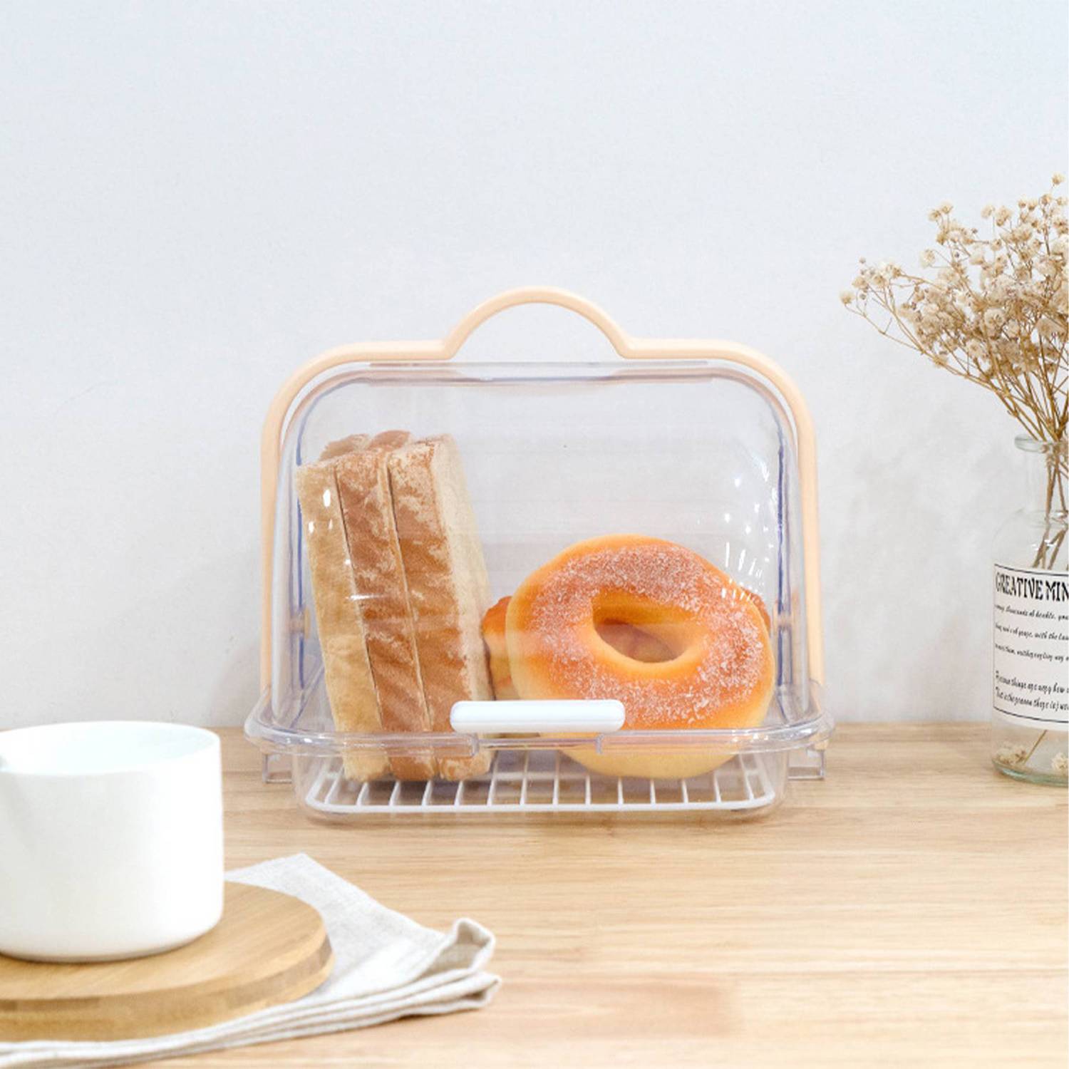 Plastic Baby Bottle Clear Storage Box w/Drain Tray 7