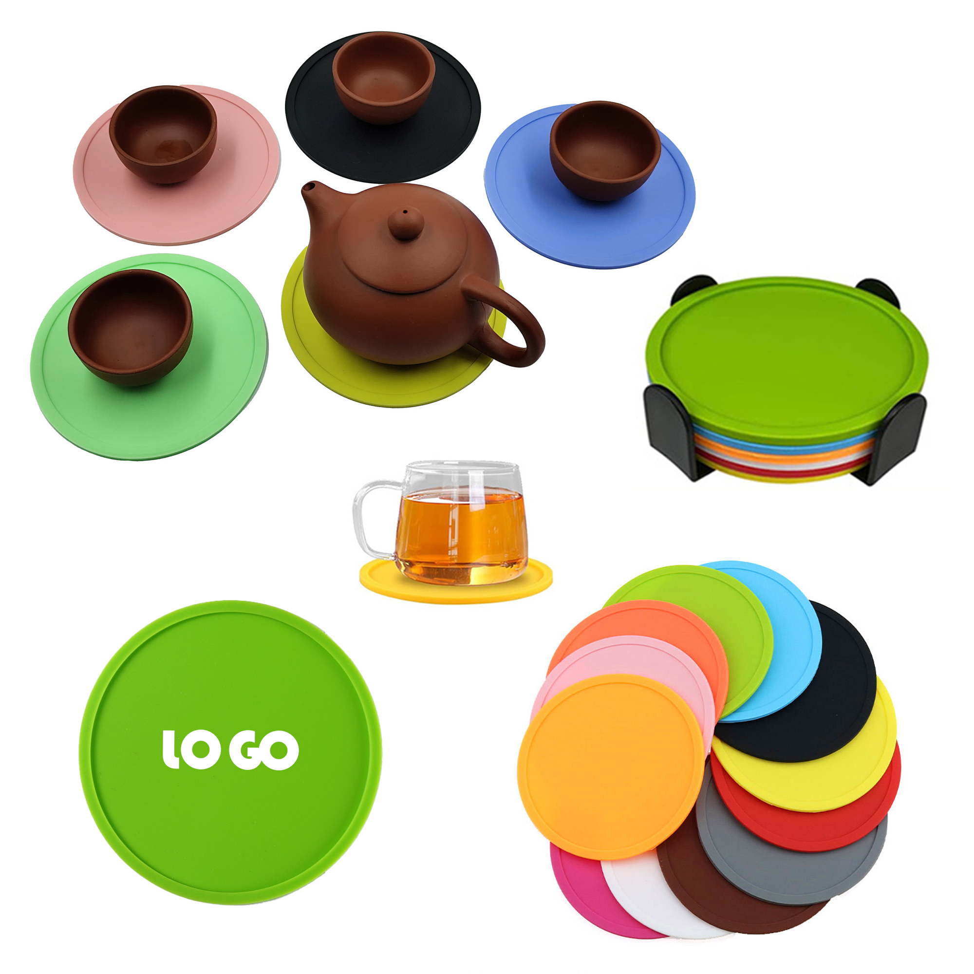Candy-colored Silicone Round Coaster 2