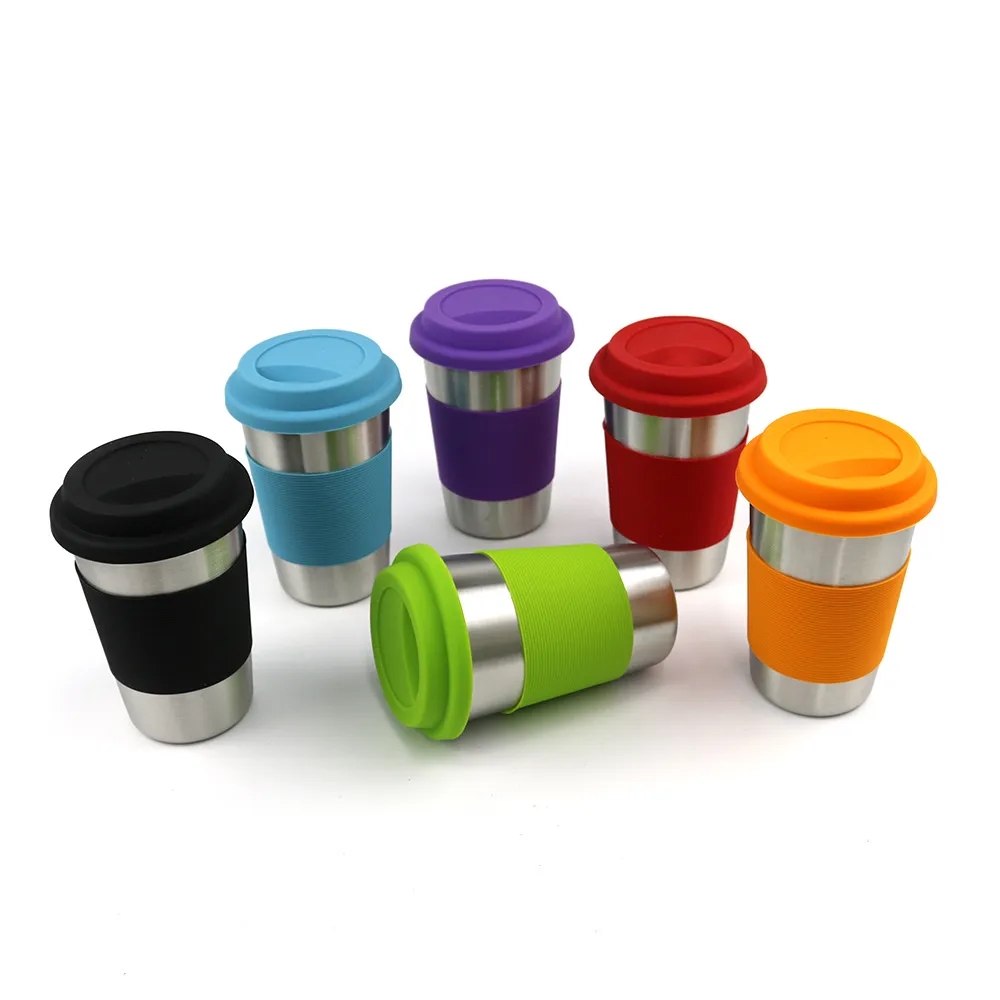 500ML Stainless Steel Beer Cups with Silicone Lids 1