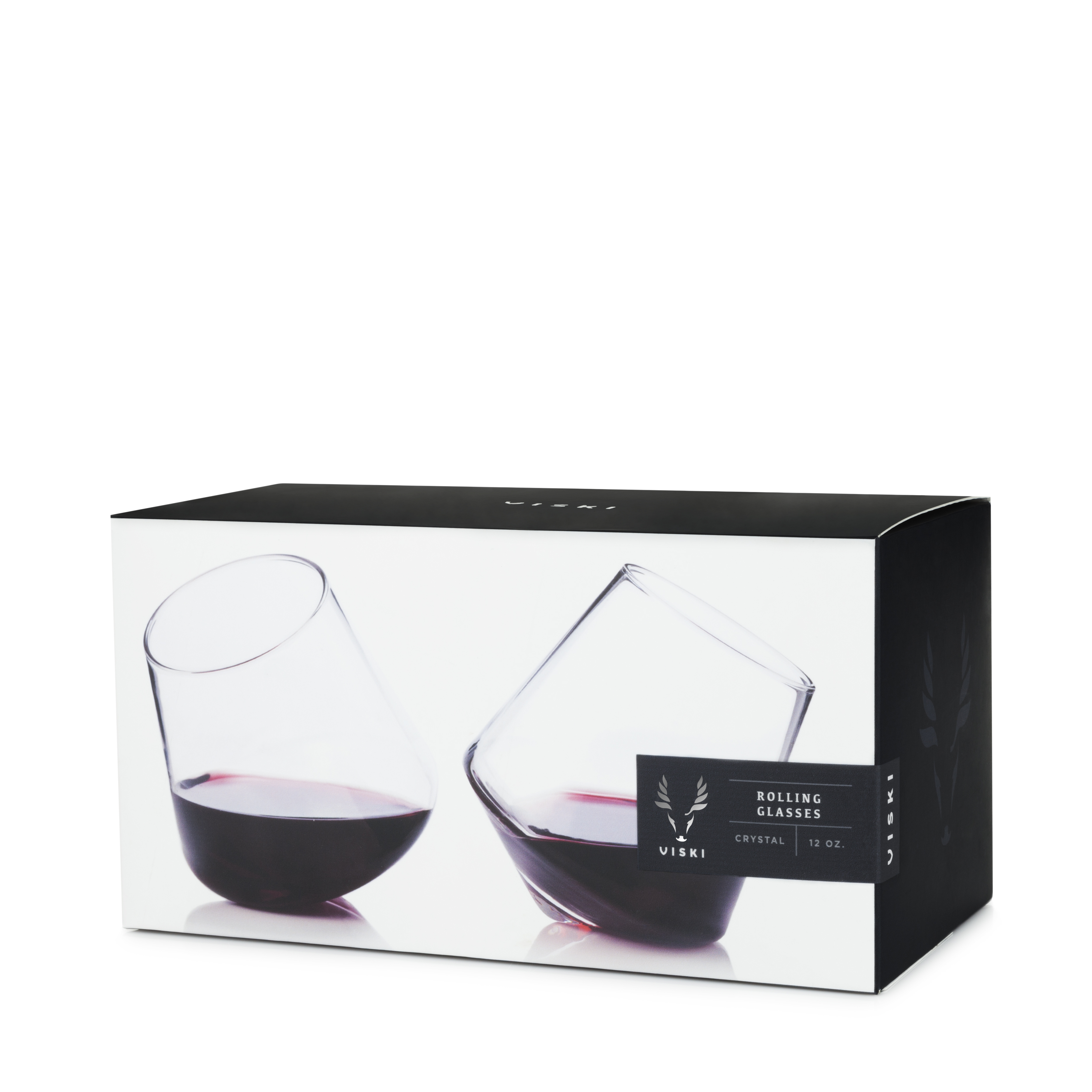 Viski® Rolling Crystal Wine Glass, set of 2 5