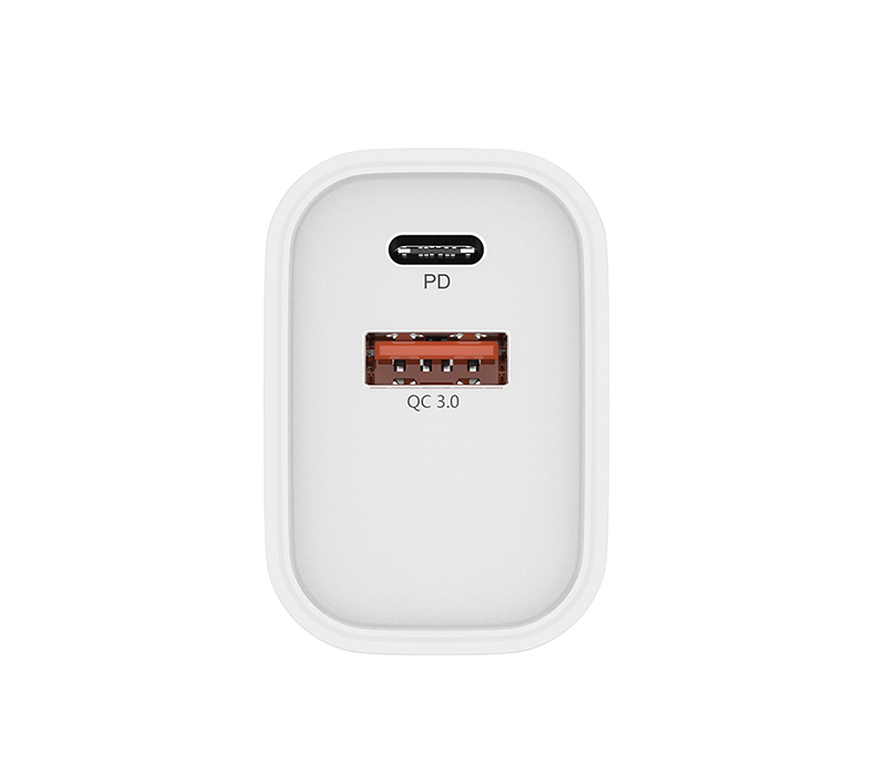 Dual Port USB Wall Plug Charger - PD 18W + QC3.0 6