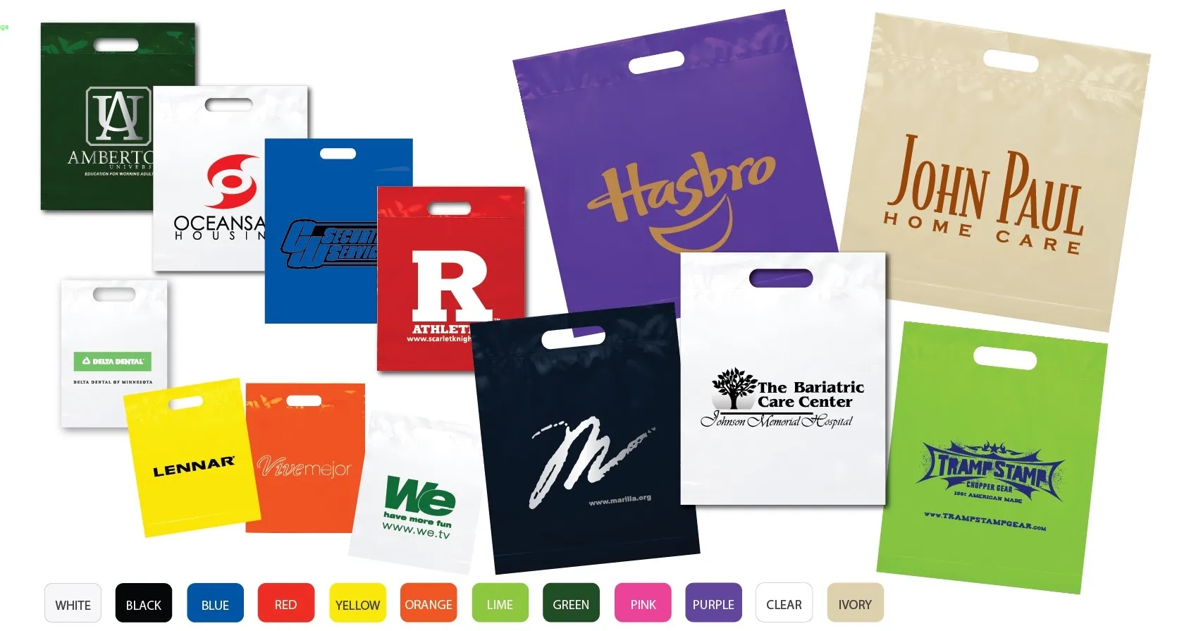 12" x 15" x 3" Fold Over Die Cut Handle Bag 1