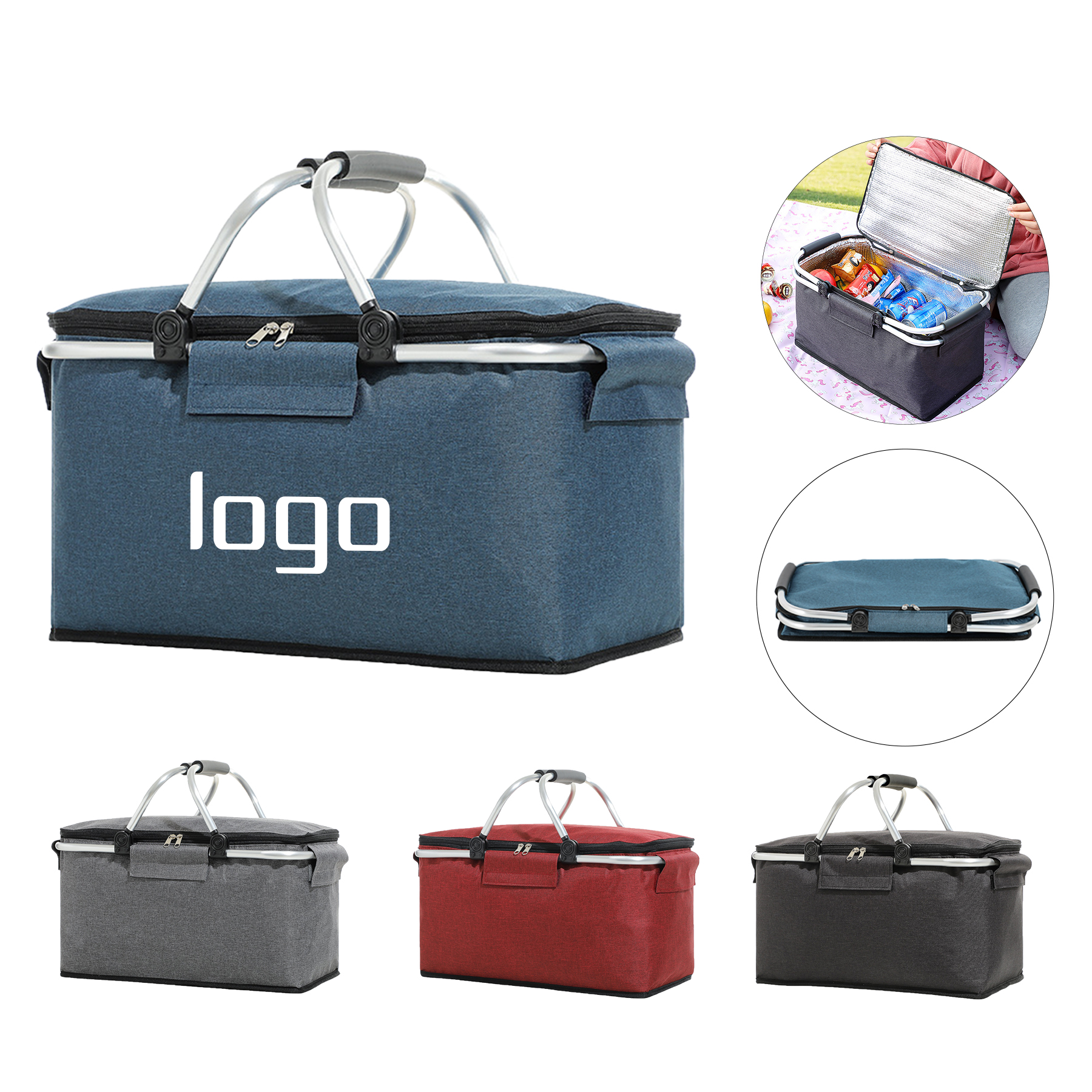Foldable Oxford Cloth Thickened Aluminum Foil Picnic Bag 1