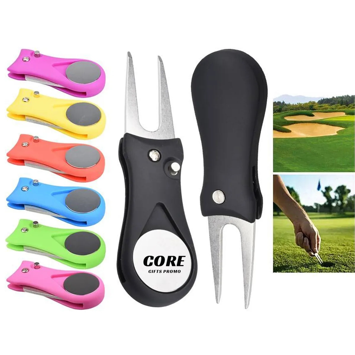 Golf Repair Tool with Pop-up Button & Magnetic Ball Marker 3