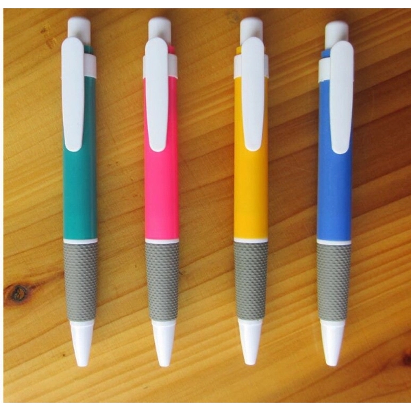 Classic plastic ballpoint pen with silicone grip 5