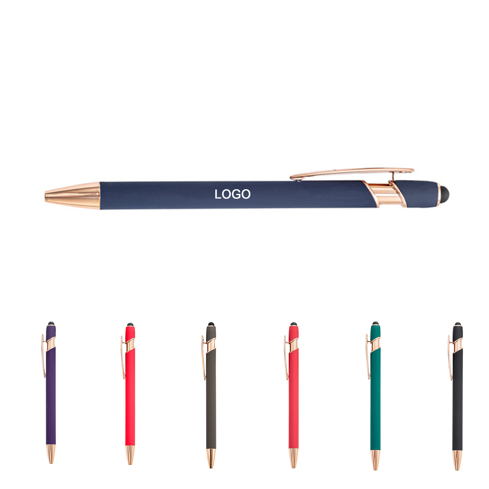 2-in-1 Rose Gold Ballpoint Pen with Stylus 2