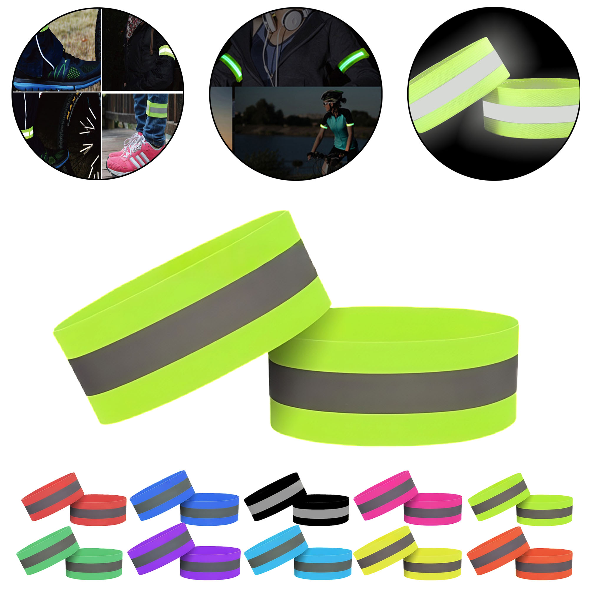 Reflective Wrist Band Armband for Running Cycling at Night 9