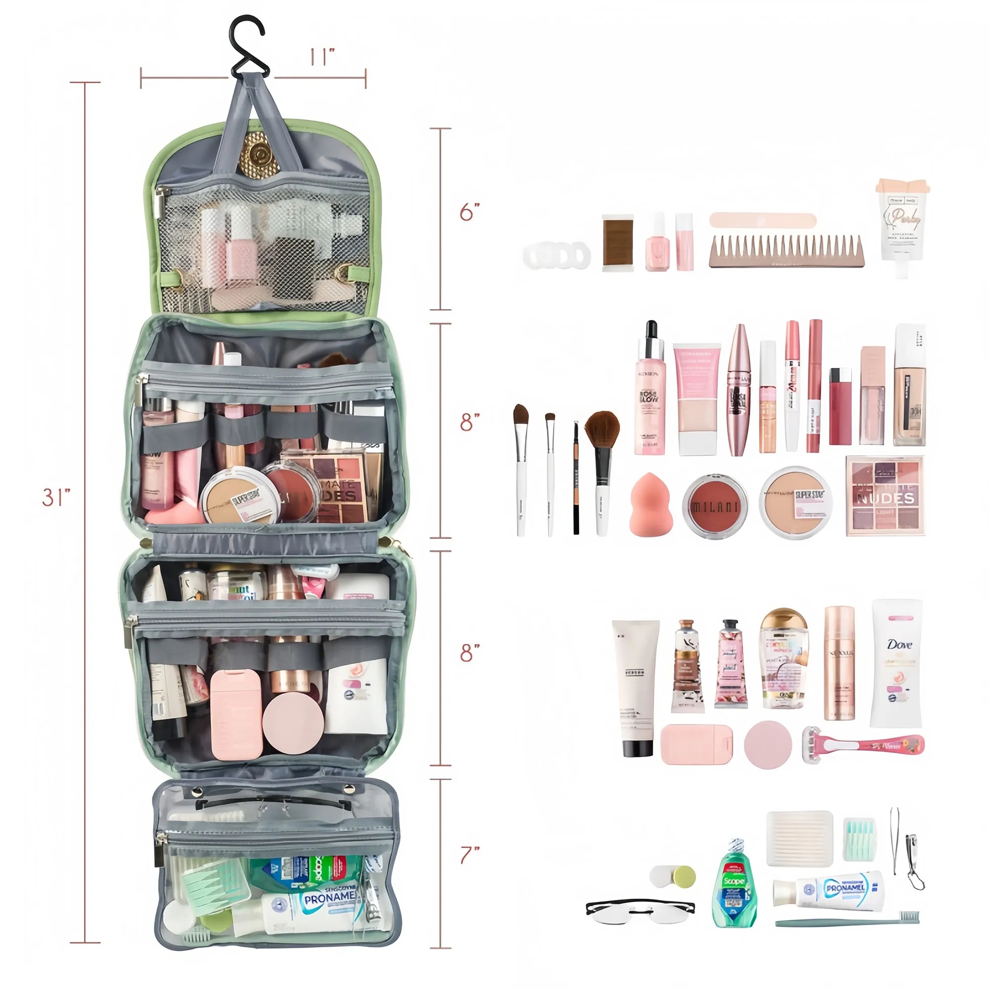 Multi-Functional Waterproof Hanging Toiletry Cosmetic Bag 2