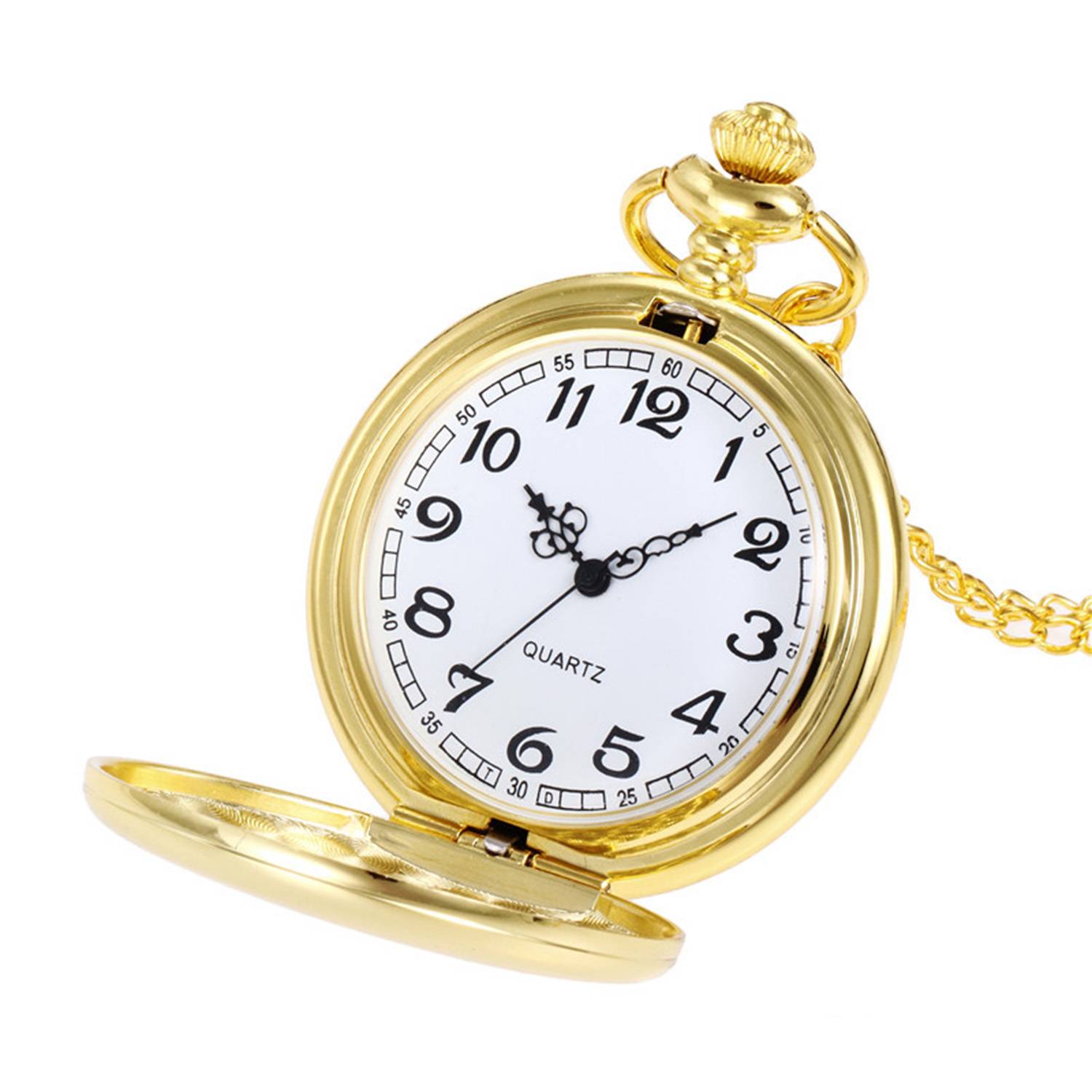 Classic Smooth Round Vintage Quartz Pocket Watch 3