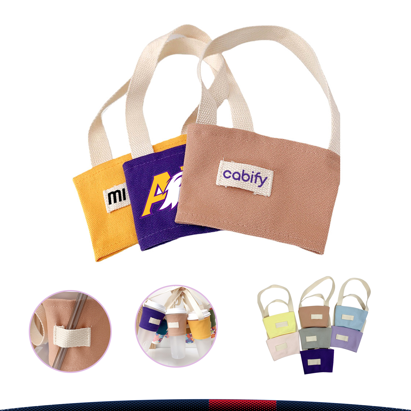 Canvas Beverage Sleeve, custom koozie with logo imprint 7