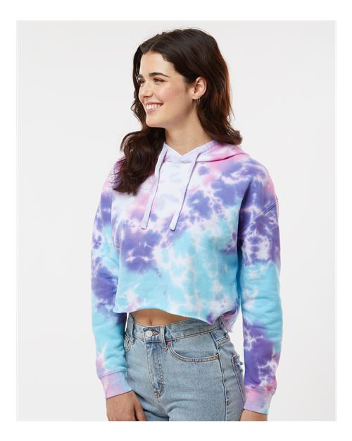 Women's Tie-Dyed Crop Hooded Sweatshirt - 8333 25