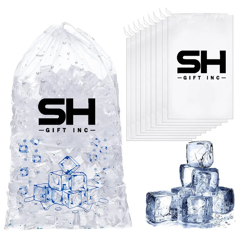 Custom Plastic Ice Bags With Drawstring 2