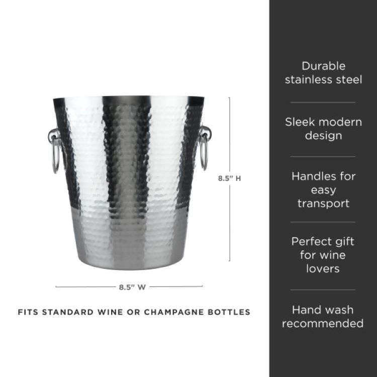 Viski® Hammered Ice Bucket 4