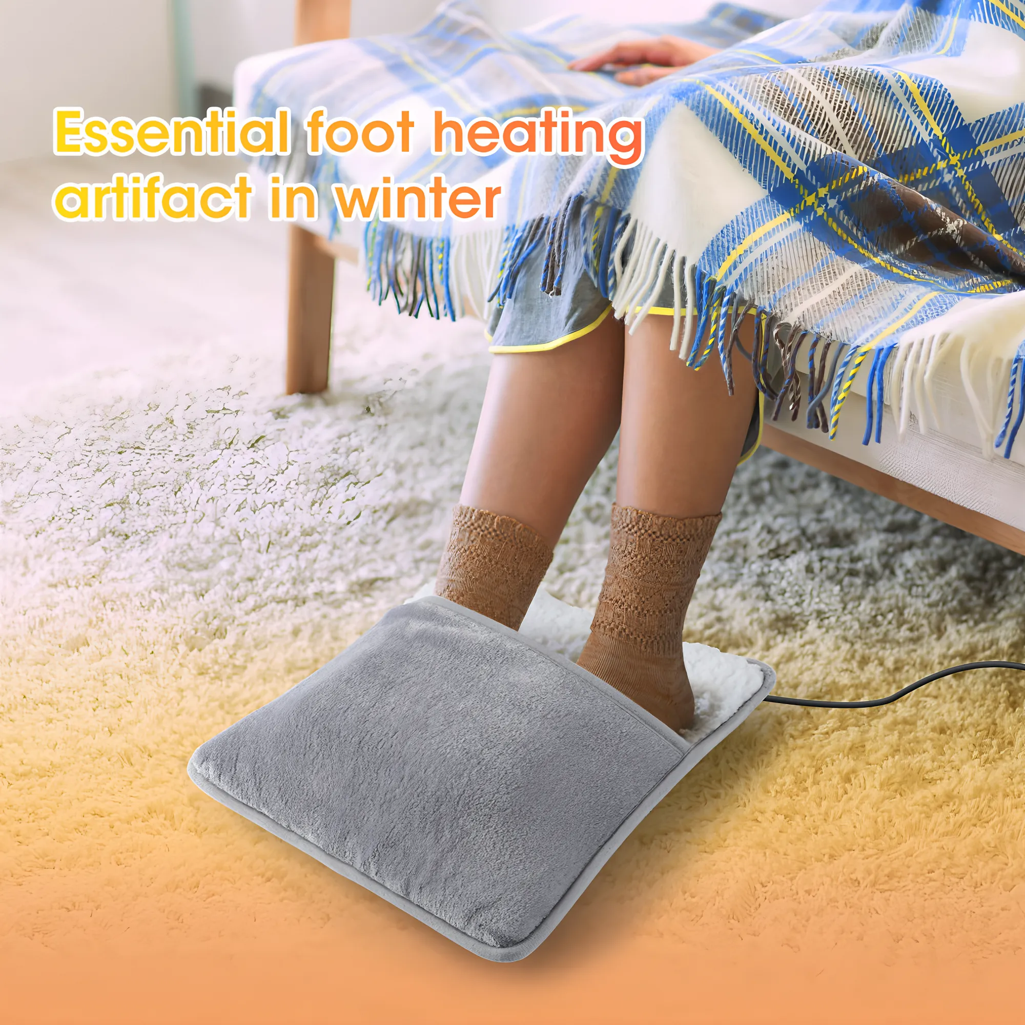 USB Rechargeable Foot Warmer Soft Flannel Cozy Gift for Cold Weather 1