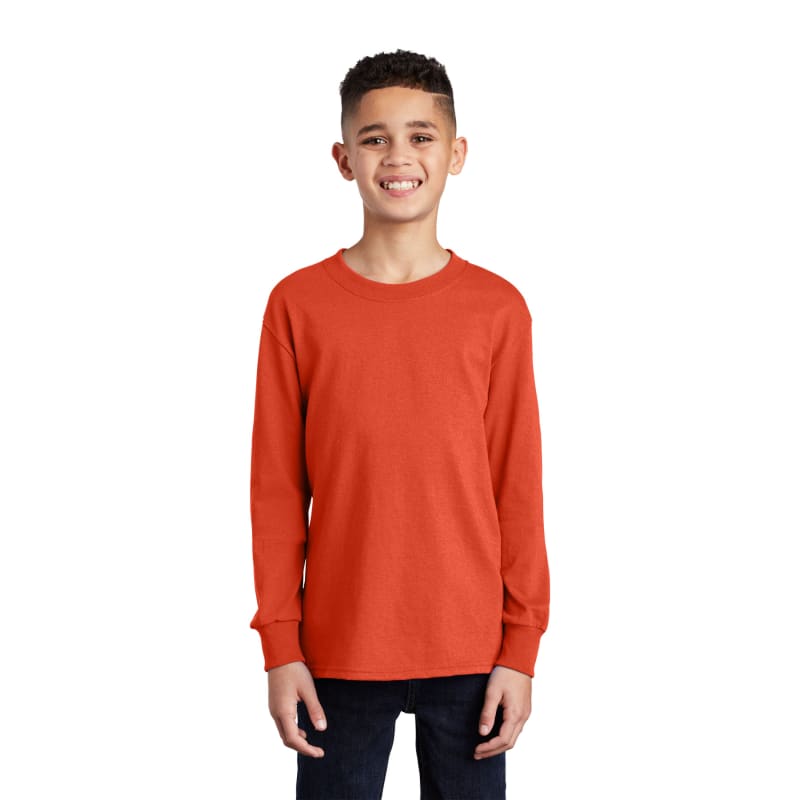 Port & Company Youth Long Sleeve Core Cotton Tee. 22