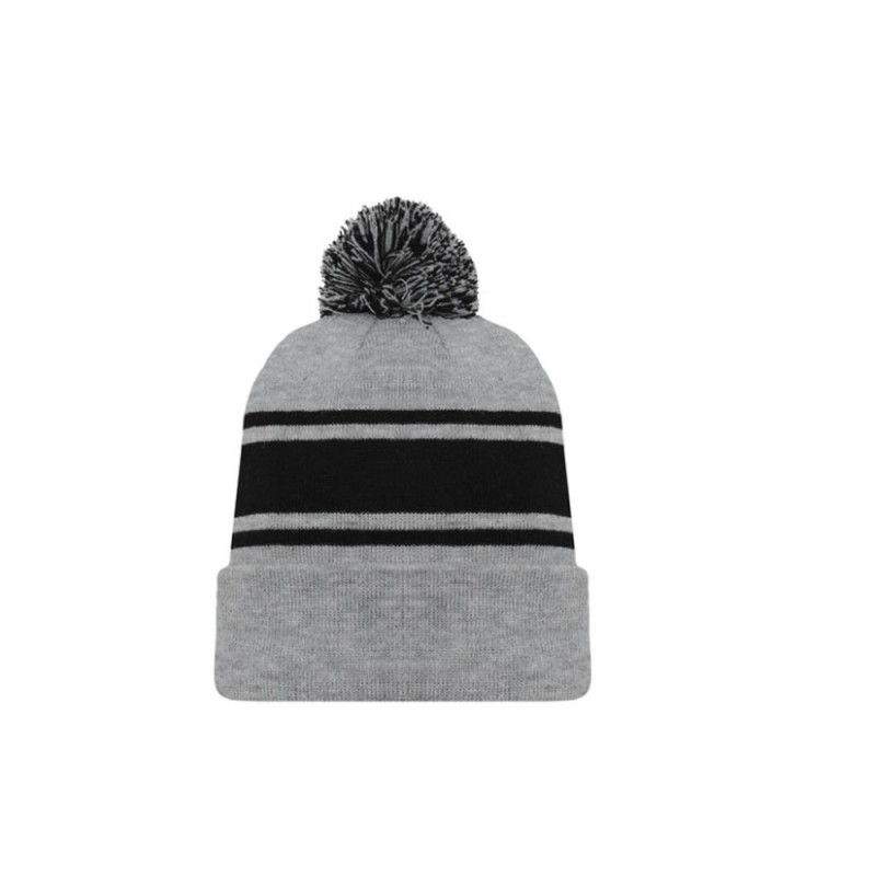 Knit Pom Beanie W/ Cuff 6