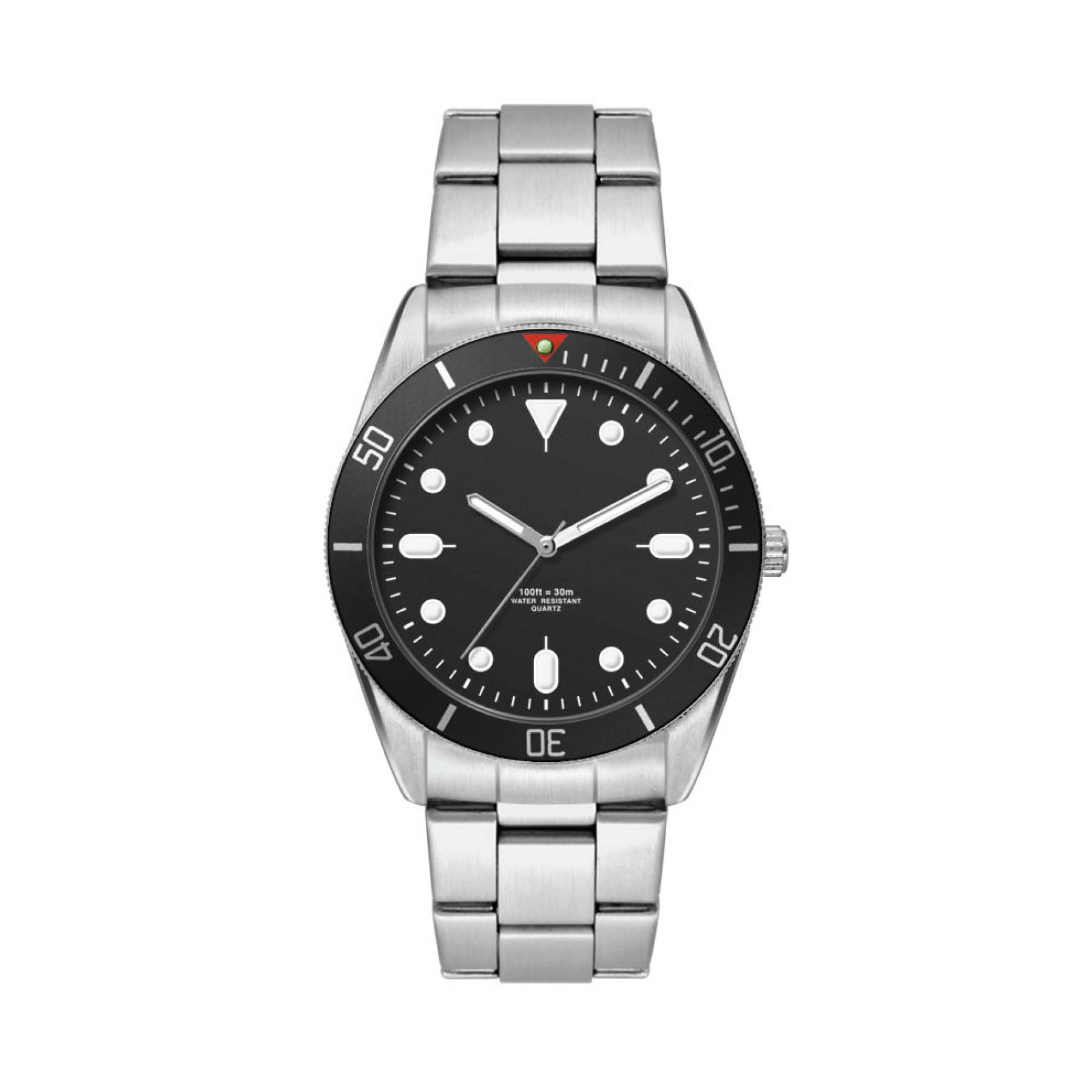 34MM, SILVER METAL CASE, BK BEZEL, 3-HAND MVT 3