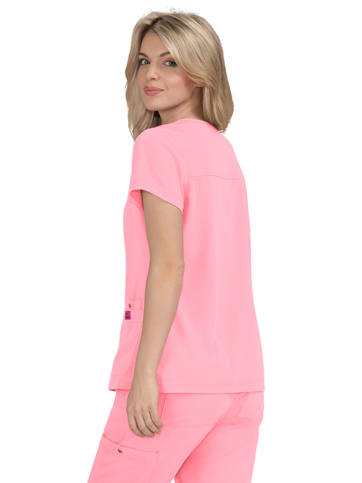 koi - Betsey Johnson - Women's Three-Pocket Snap-Button Placket V-Neck Freesia Top 32