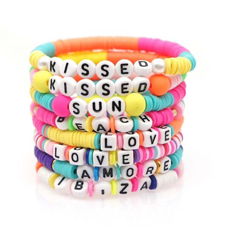Letter Beaded Sweet Soft Clay Bracelet 2