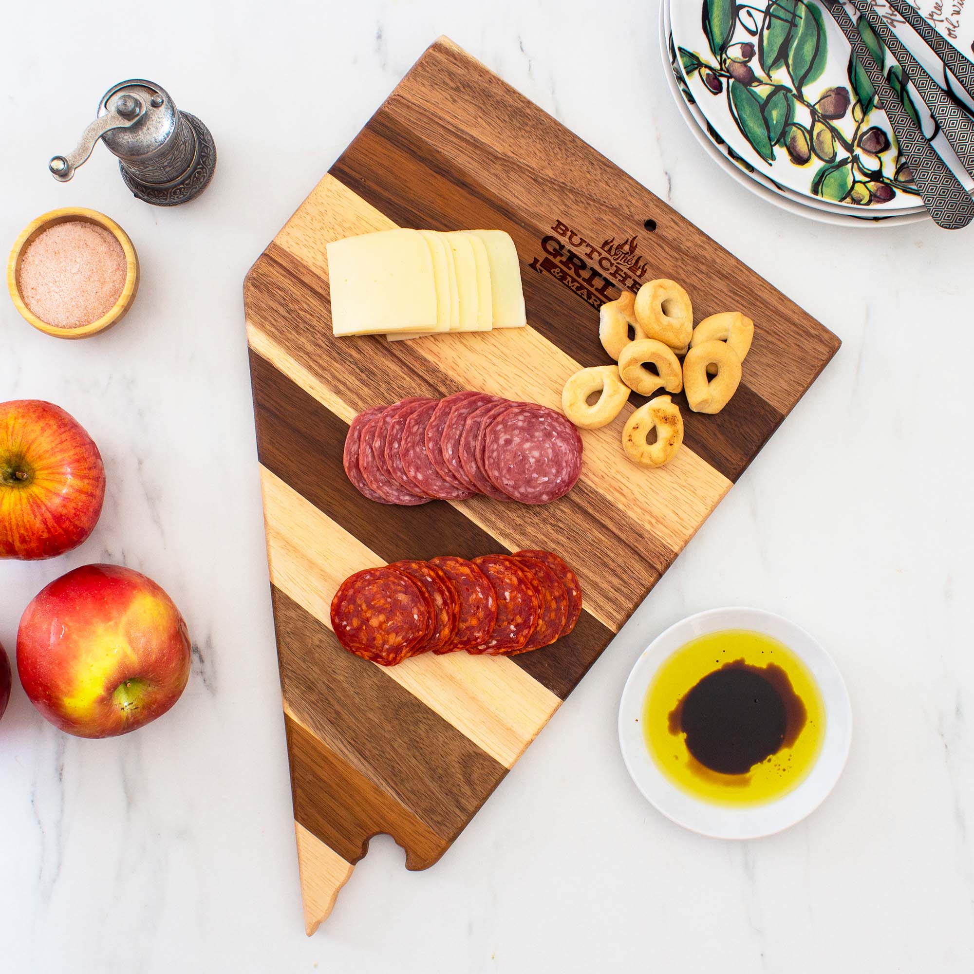 Rock & Branch® Shiplap Series Nevada State Shaped Wood Serving and Cutting Board 5