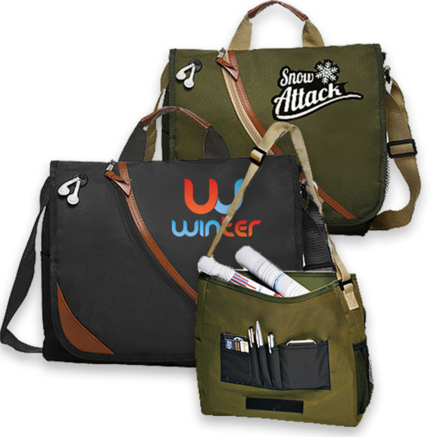 Messenger Bags - Executive Laptop Bag w/ Custom Imprint 2