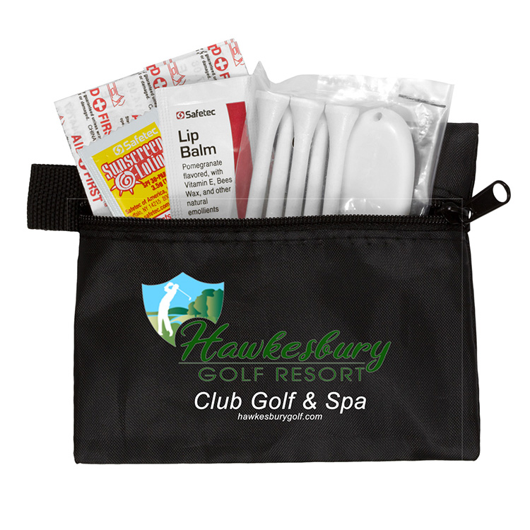 "DEL MONTE" 14 Piece Golf Kit Components inserted into Zipper Pack 12