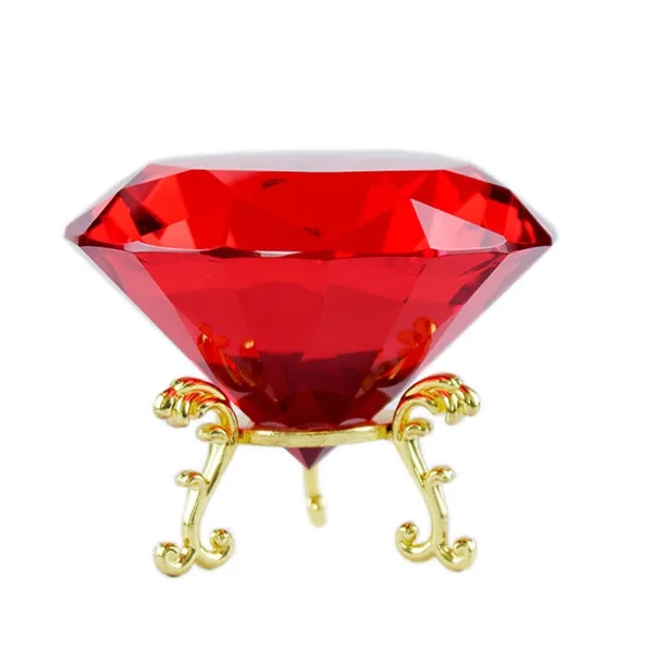 Ruby Crystal Diamond Paperweight 7