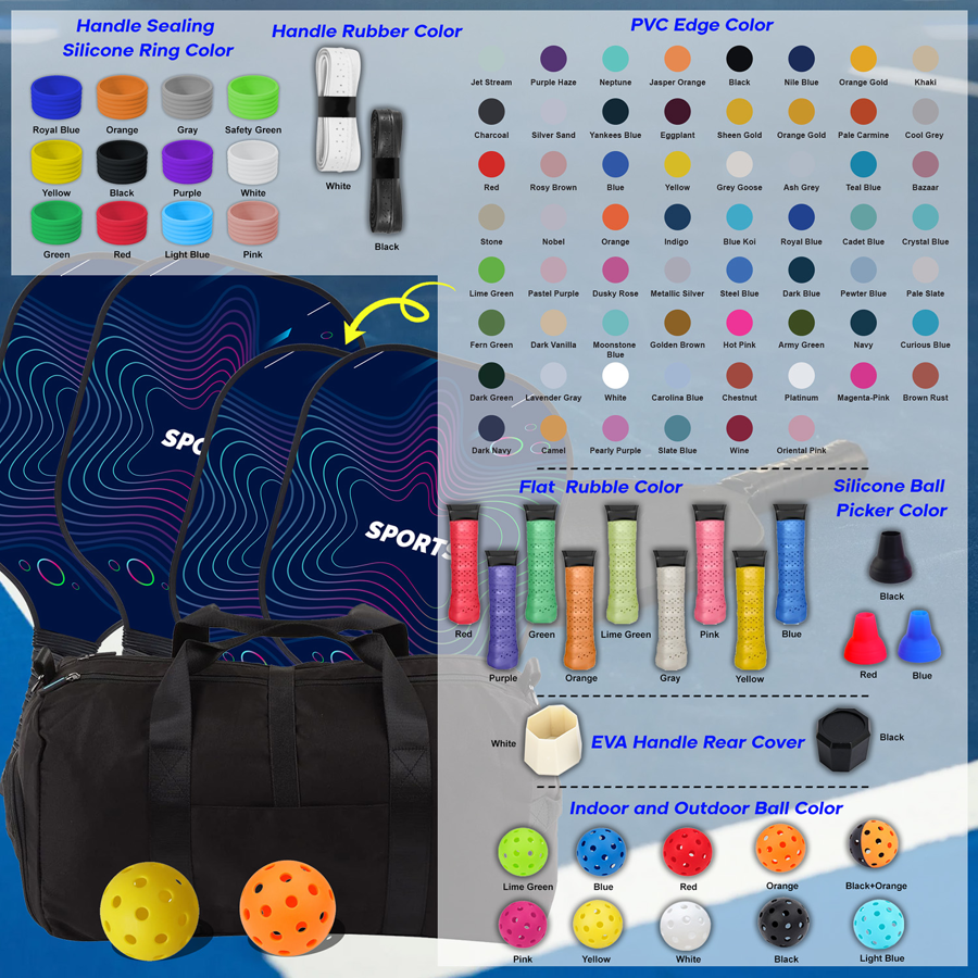 Carbon Fiber Pickleball Set w/ Handle Bag 4