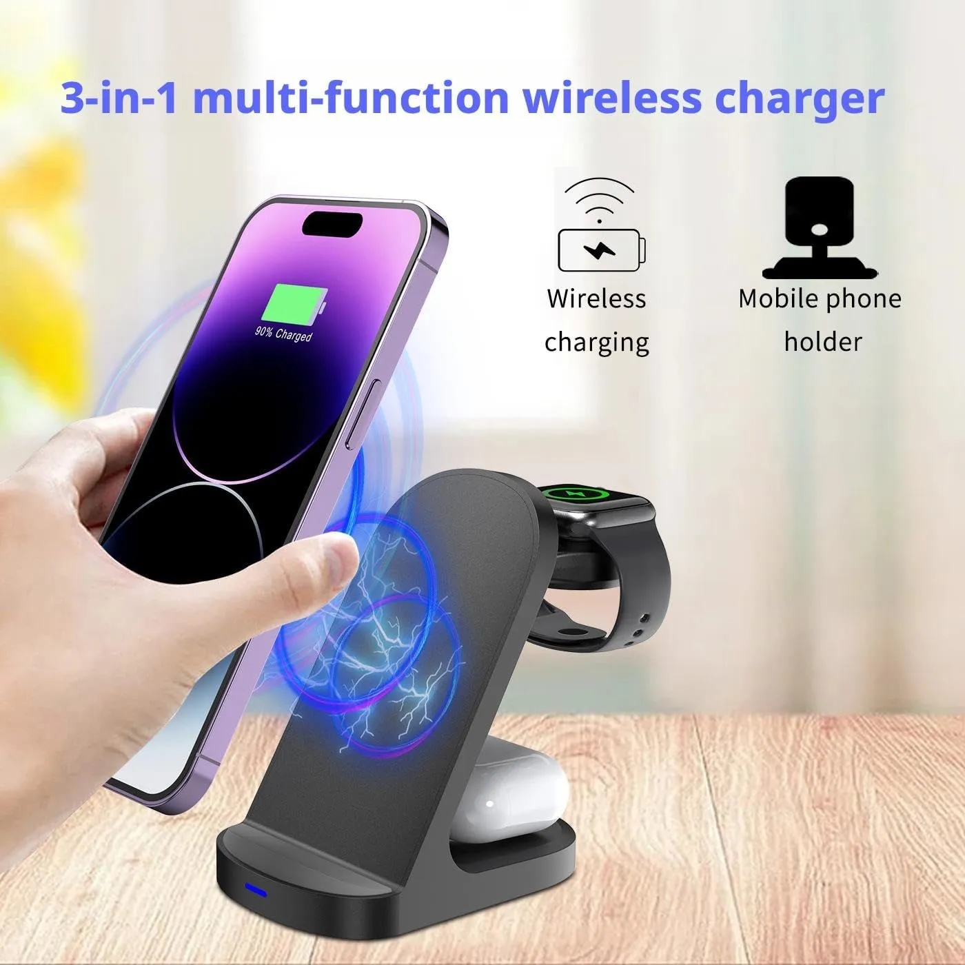 3 in 1 Wireless Charging Dock Phone Charger Station 2