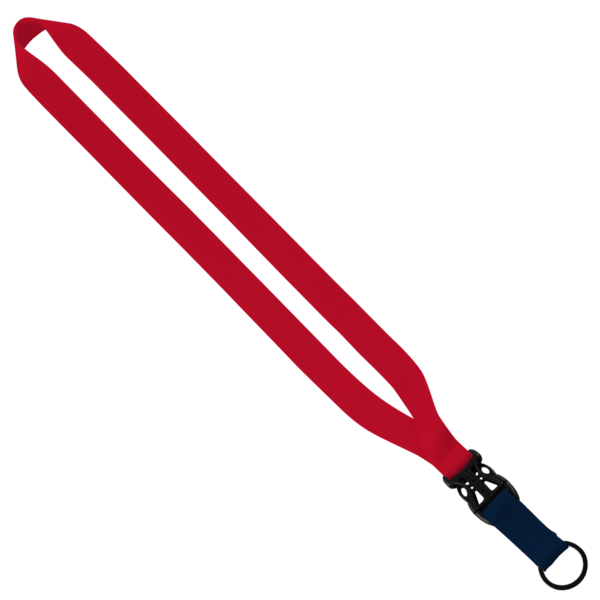 3/4" Multi-Color Polyester Lanyard with Slide Buckle Release & Split-Ring 84