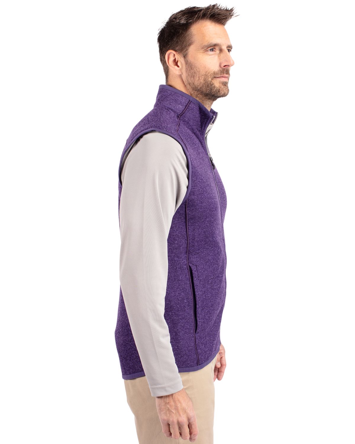 Cutter & Buck Mainsail Sweater-Knit Mens Full Zip Vest 50