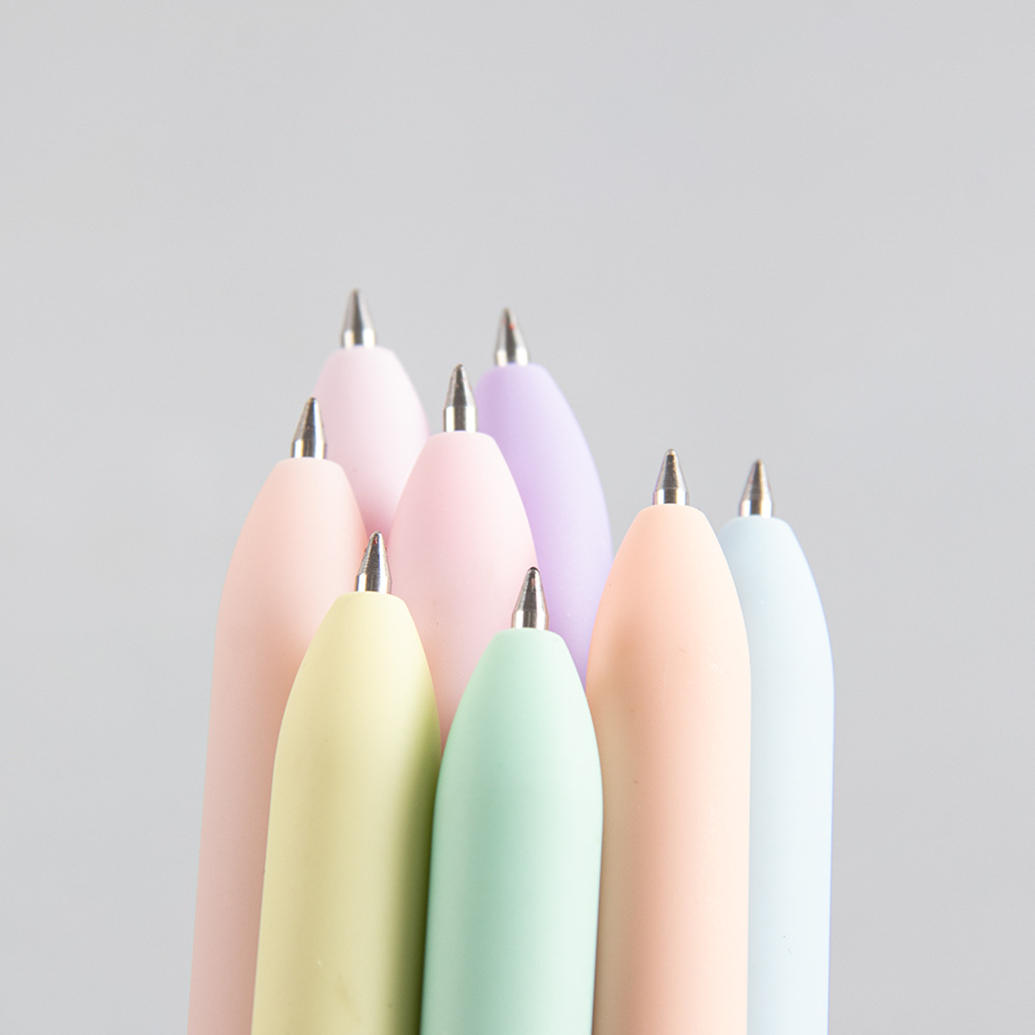 Plastic Macaron Retractable Ballpoint Pen W/ Rollerball Clip 1