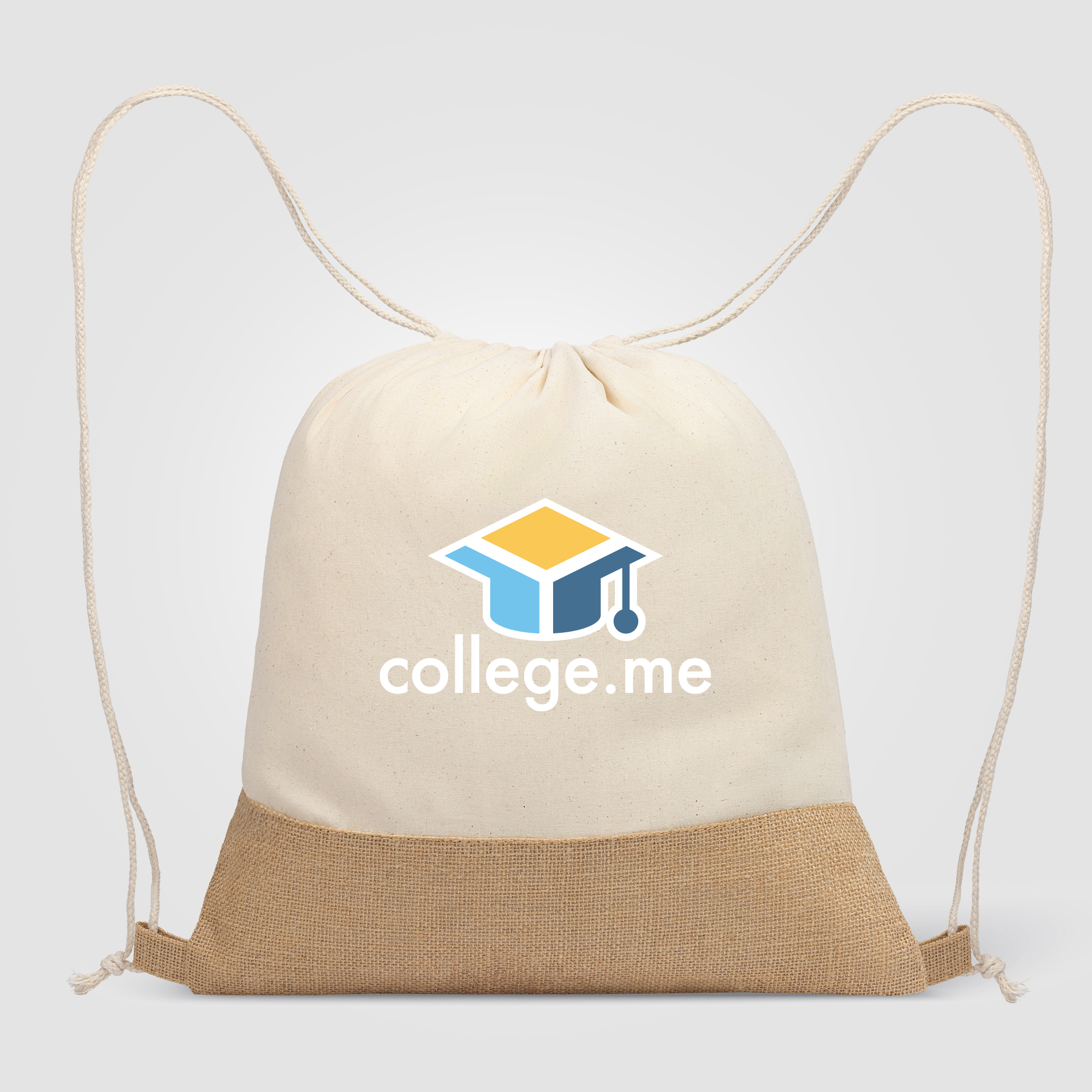 Rio™ Drawstring Bag - 5 oz. Recycled Cotton Blend with Jute 4