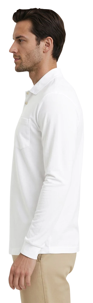 Adult Superblend L/S Pocketed Polo 15