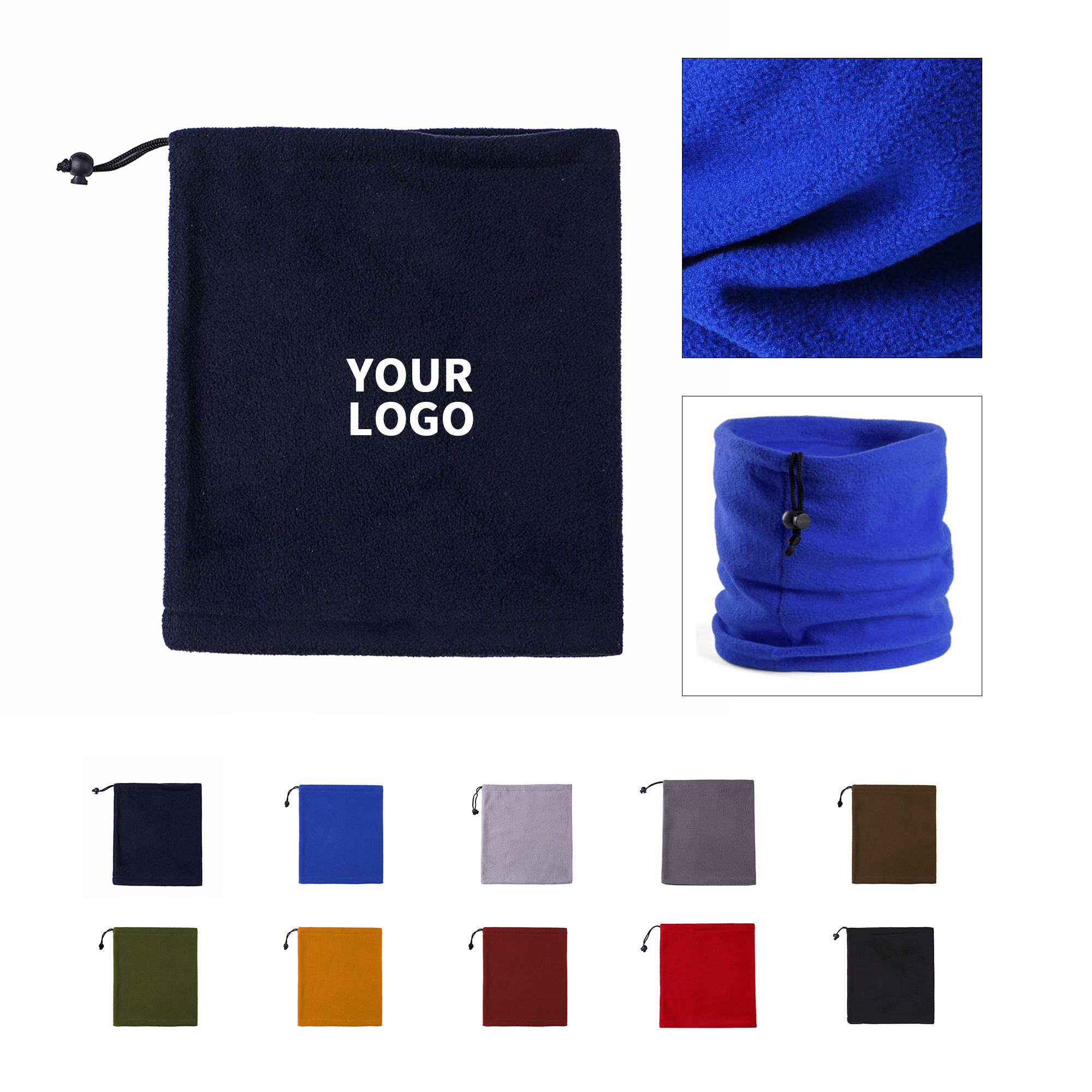 Polyester Fleece Neck Warmer 11.8" x 9.8" Multi Use 4