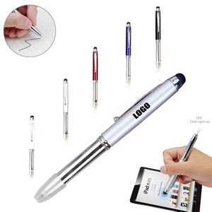 3 In 1 Stylus Tip Ballpoint Metal Pen With LED 21