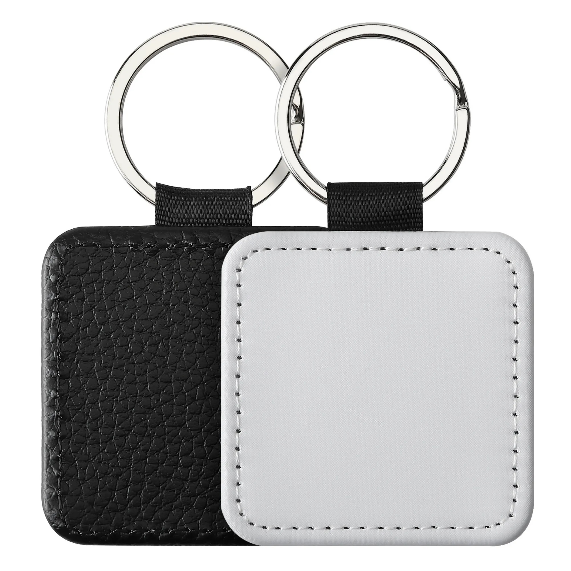 Blank Key Chain Rings Lychee pattern keychain 4