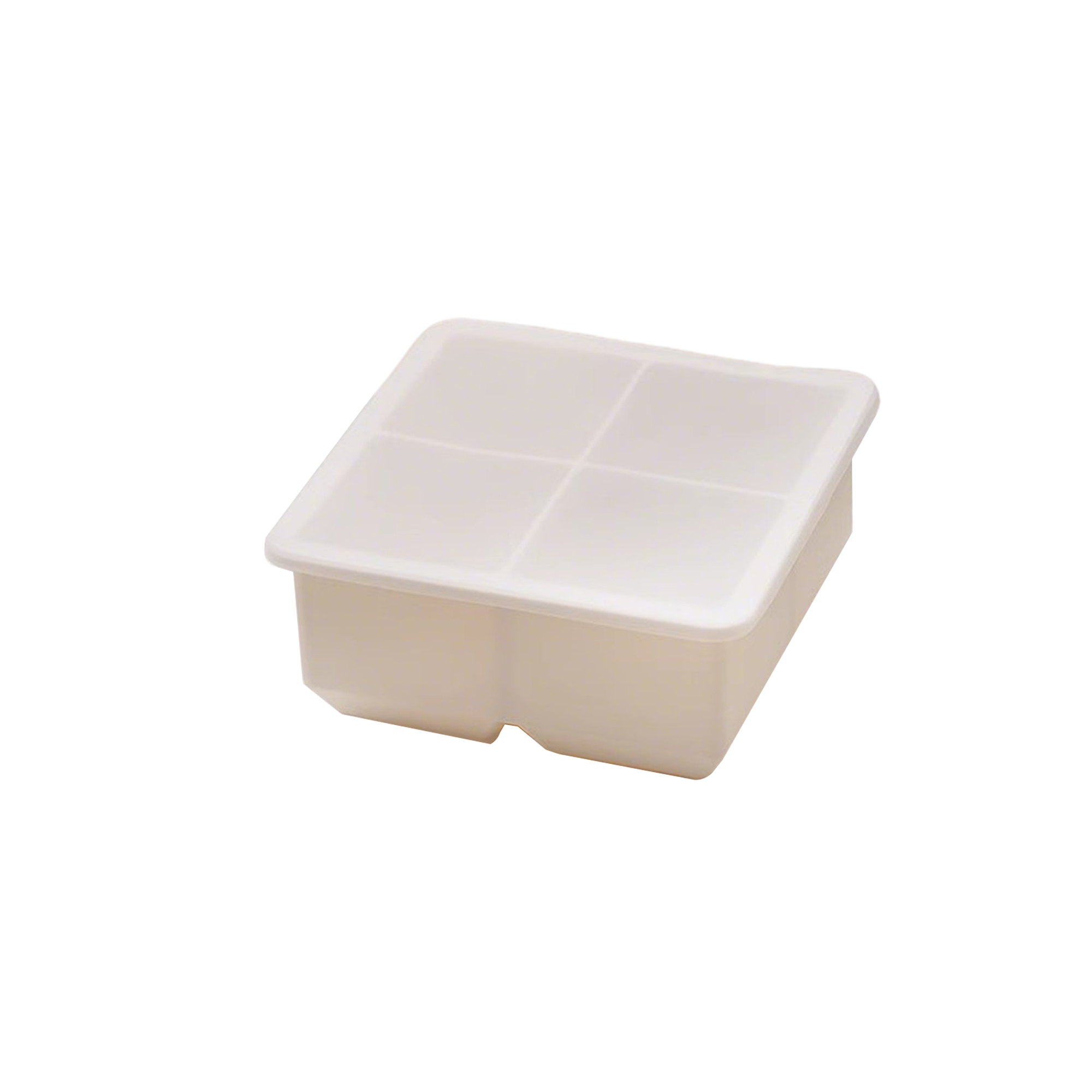Silicone Extra Large Cube Ice Tray With Protective Lid 4.6" x 4.6" x 2" 5