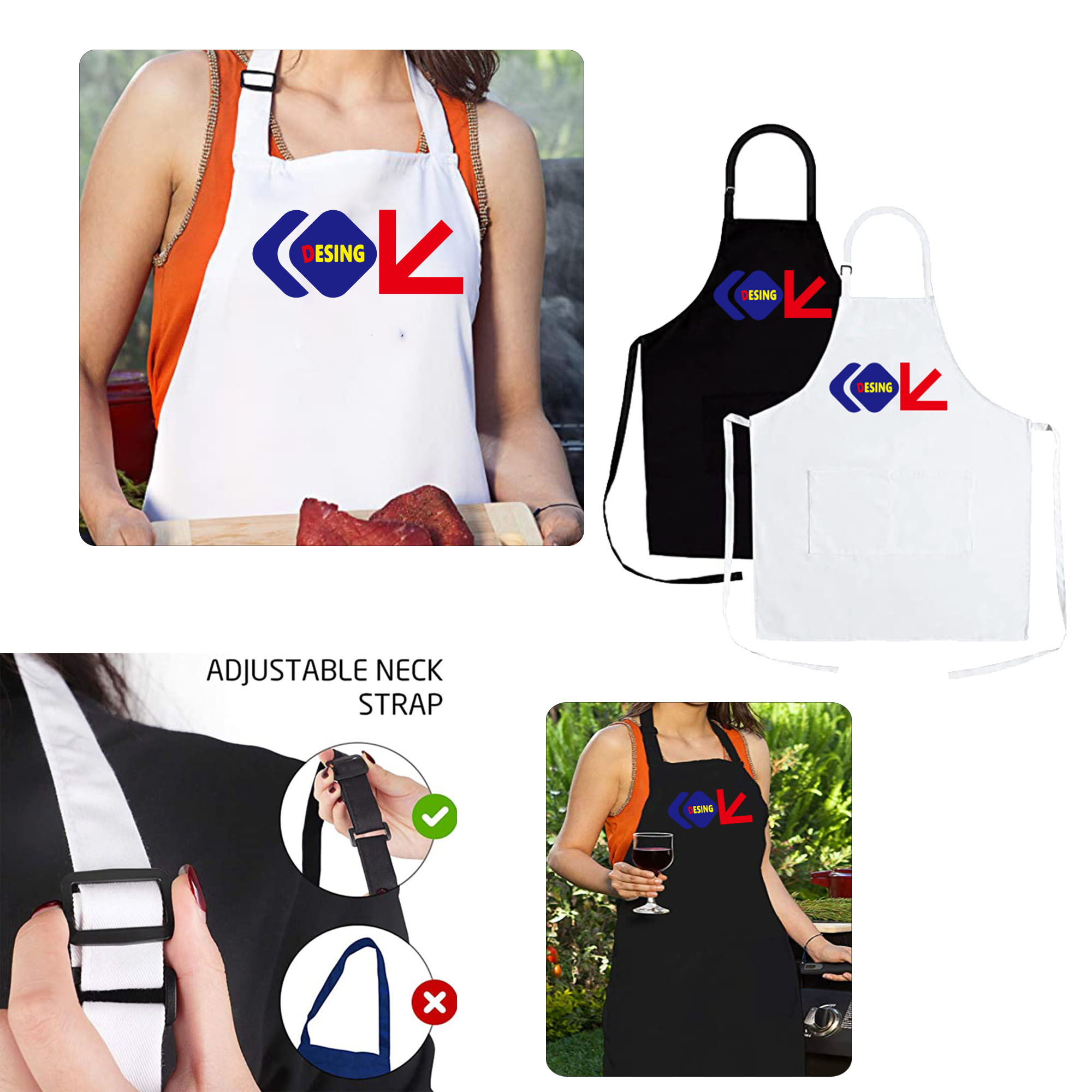 Polyester Adjustable Collar Apron 2