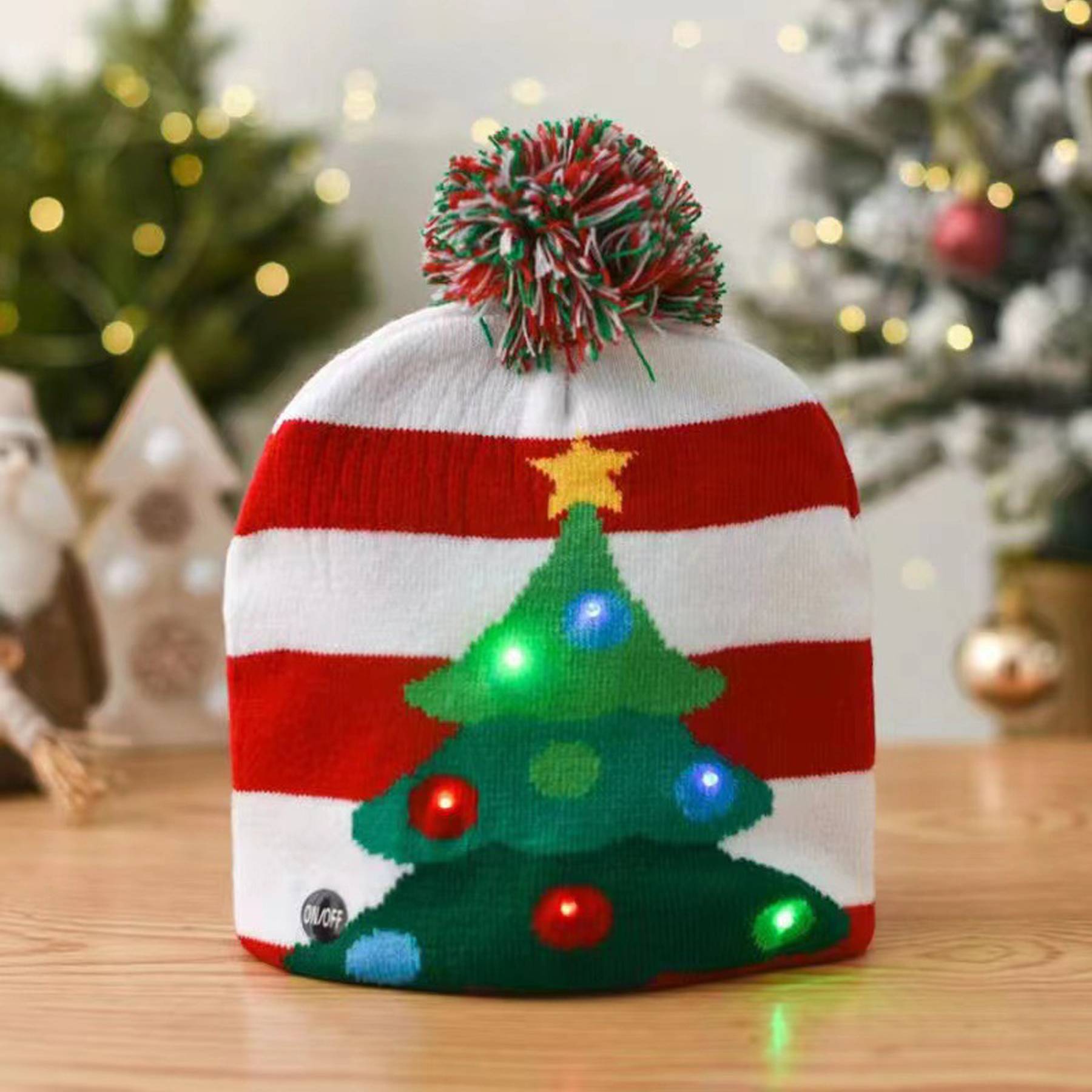 Christmas Hat Beanie with LED Light 4
