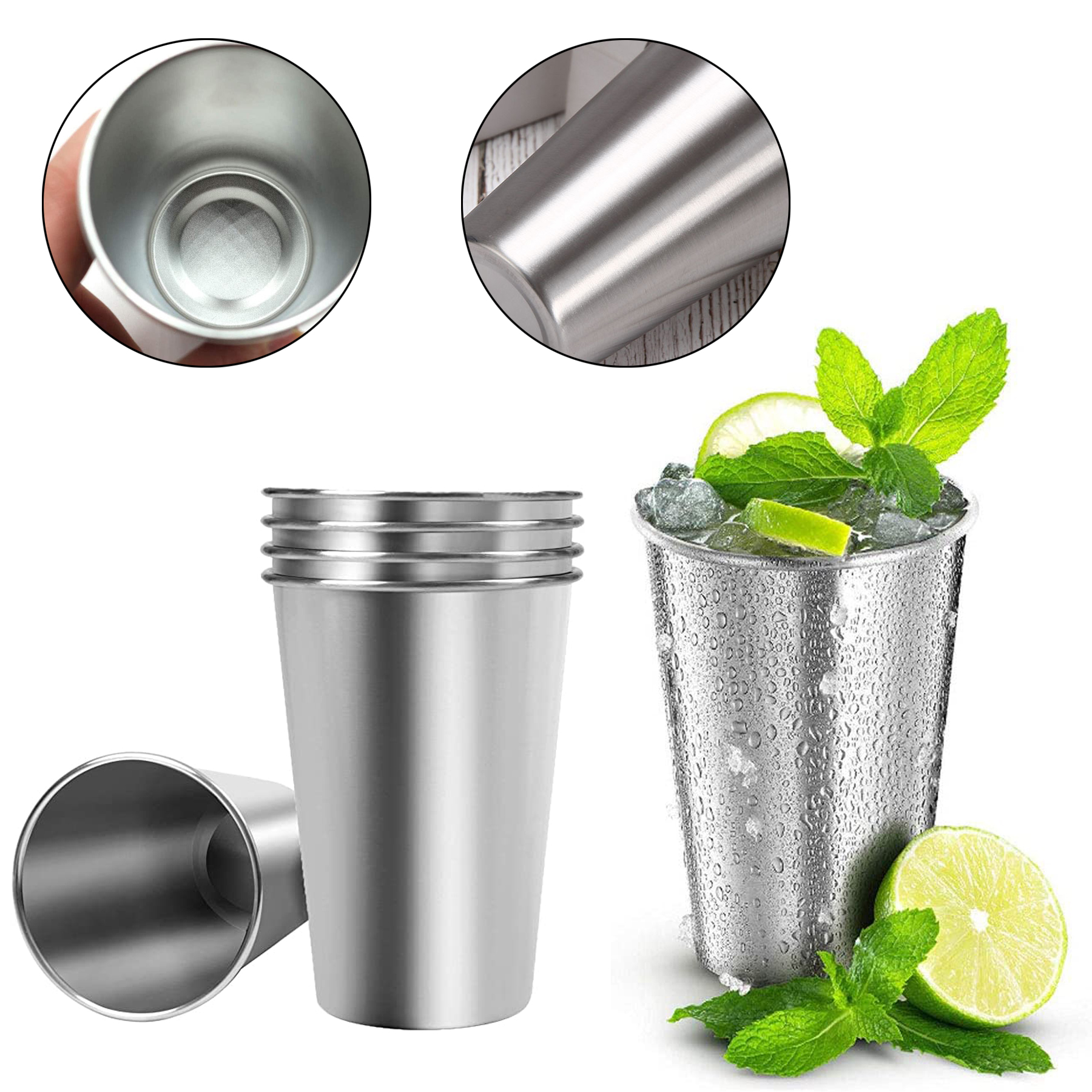 16 Ounce Stainless Pint Cups 1