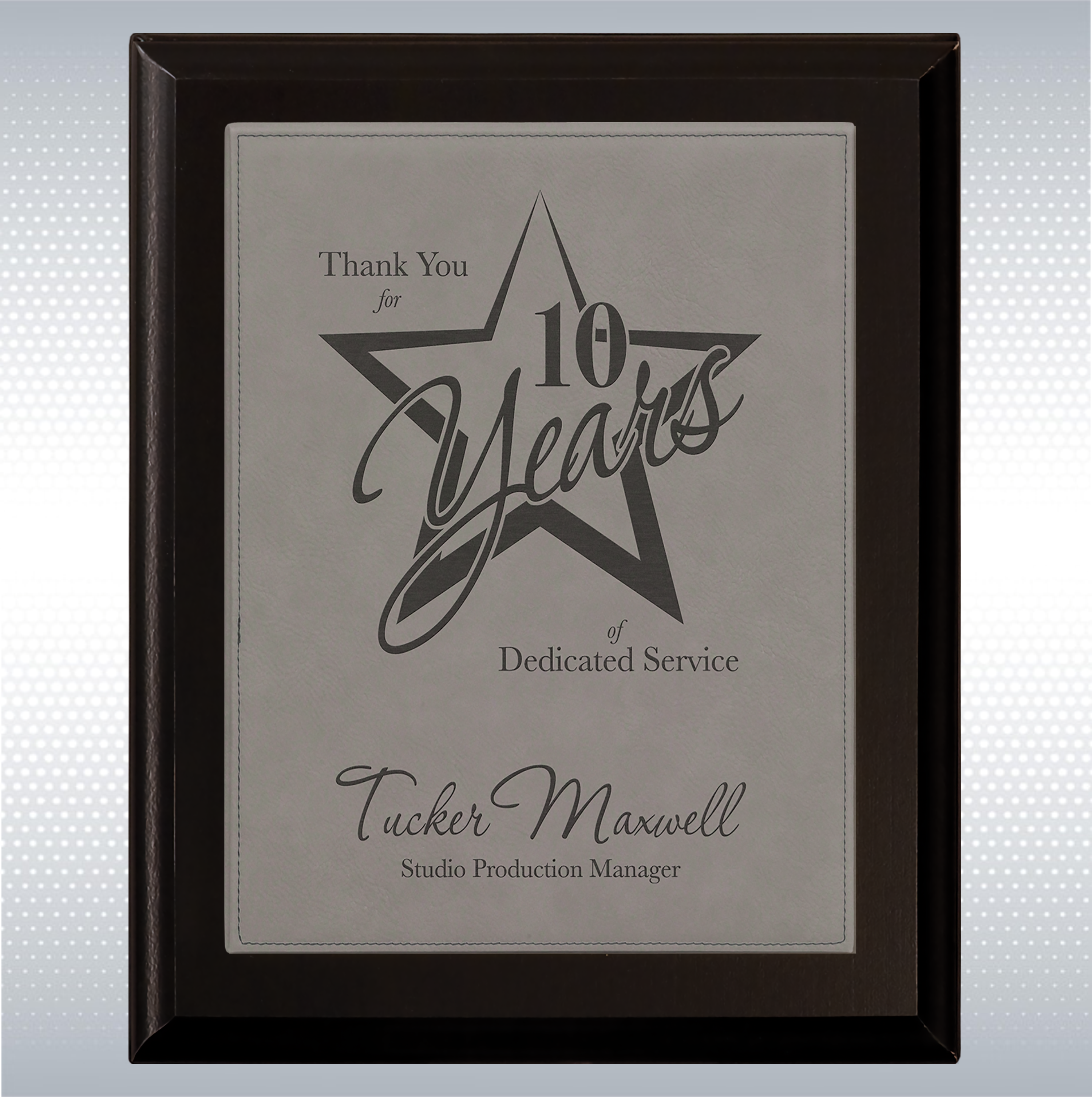 Black Plaque W/ Leather Plate 7
