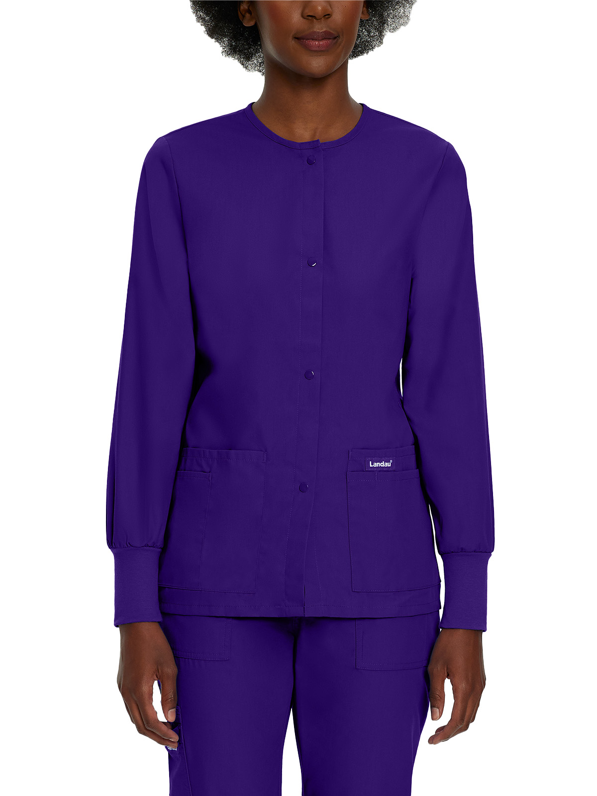 Landau - Essentials - Women's Four-Pocket Crew Neck Warm-Up Jacket 32